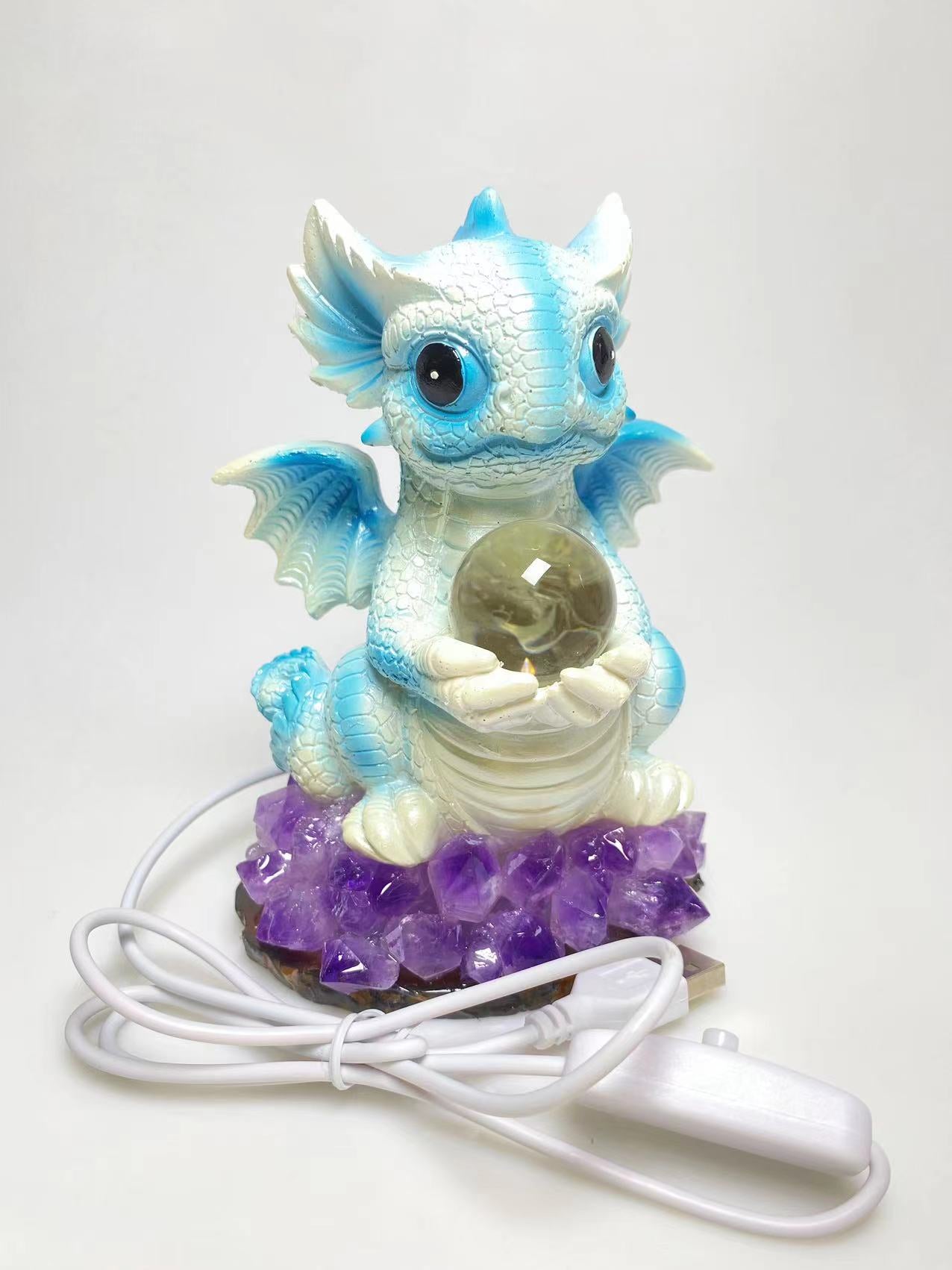 Flying dragon hold sphere light