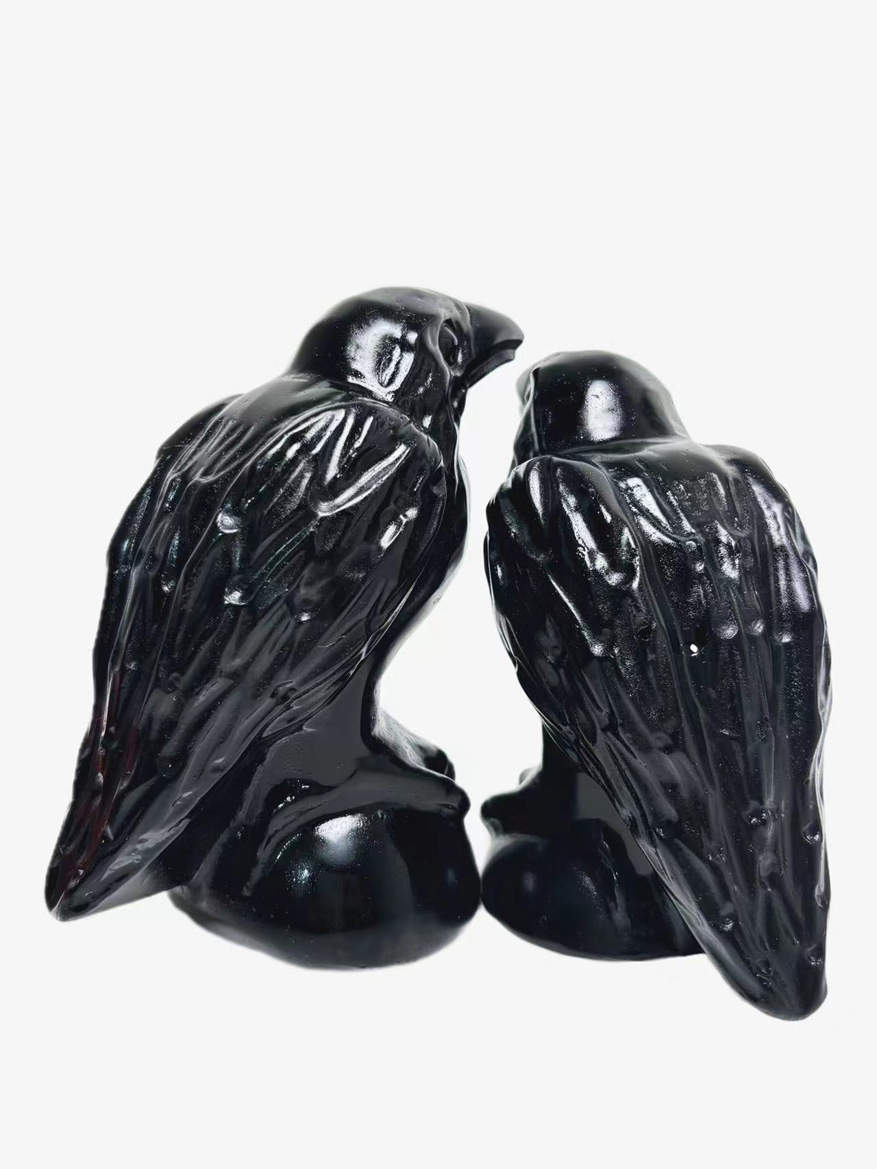 Black obsidian raven