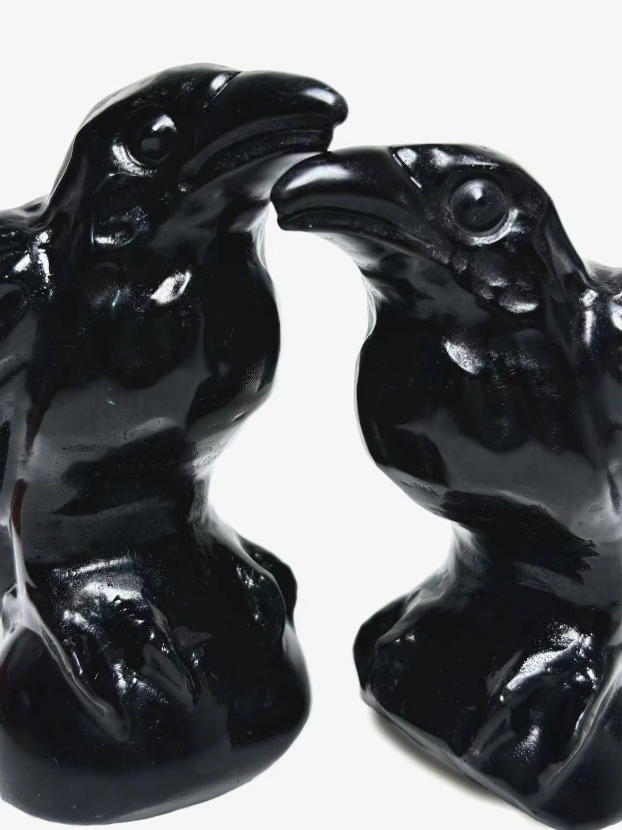 Black obsidian raven