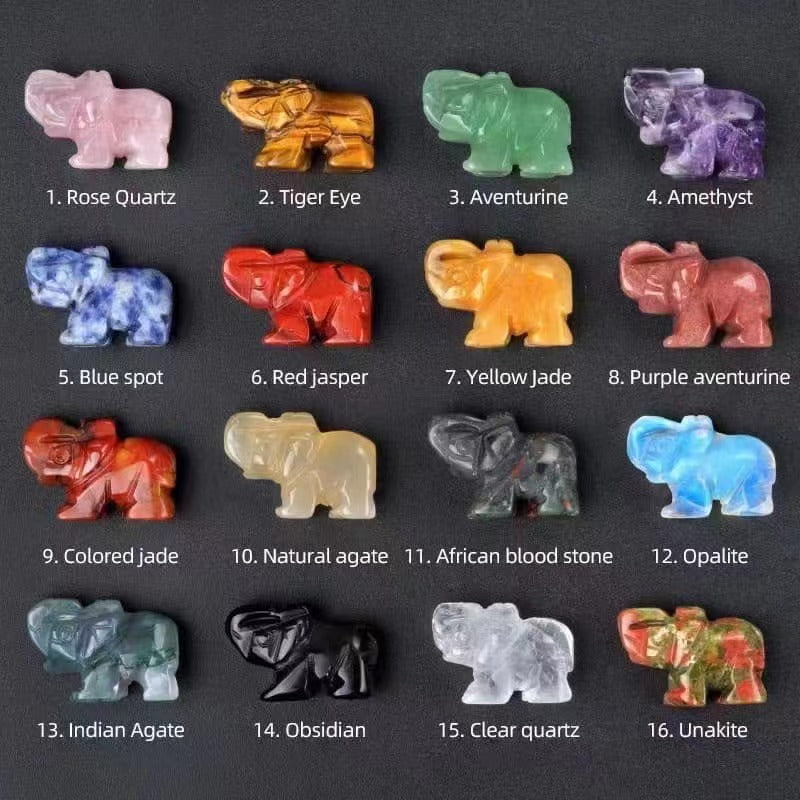 Mini elephant carvings