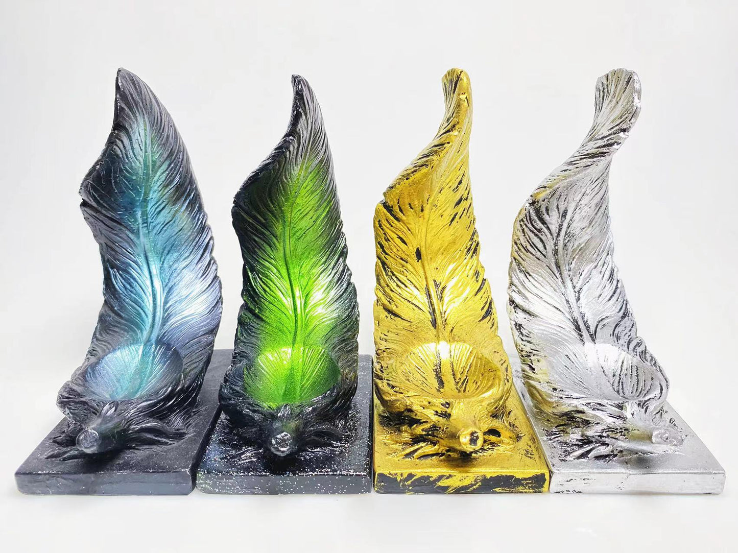 Resin feather sphere stand