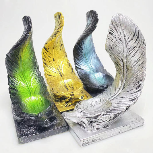 Resin feather sphere stand