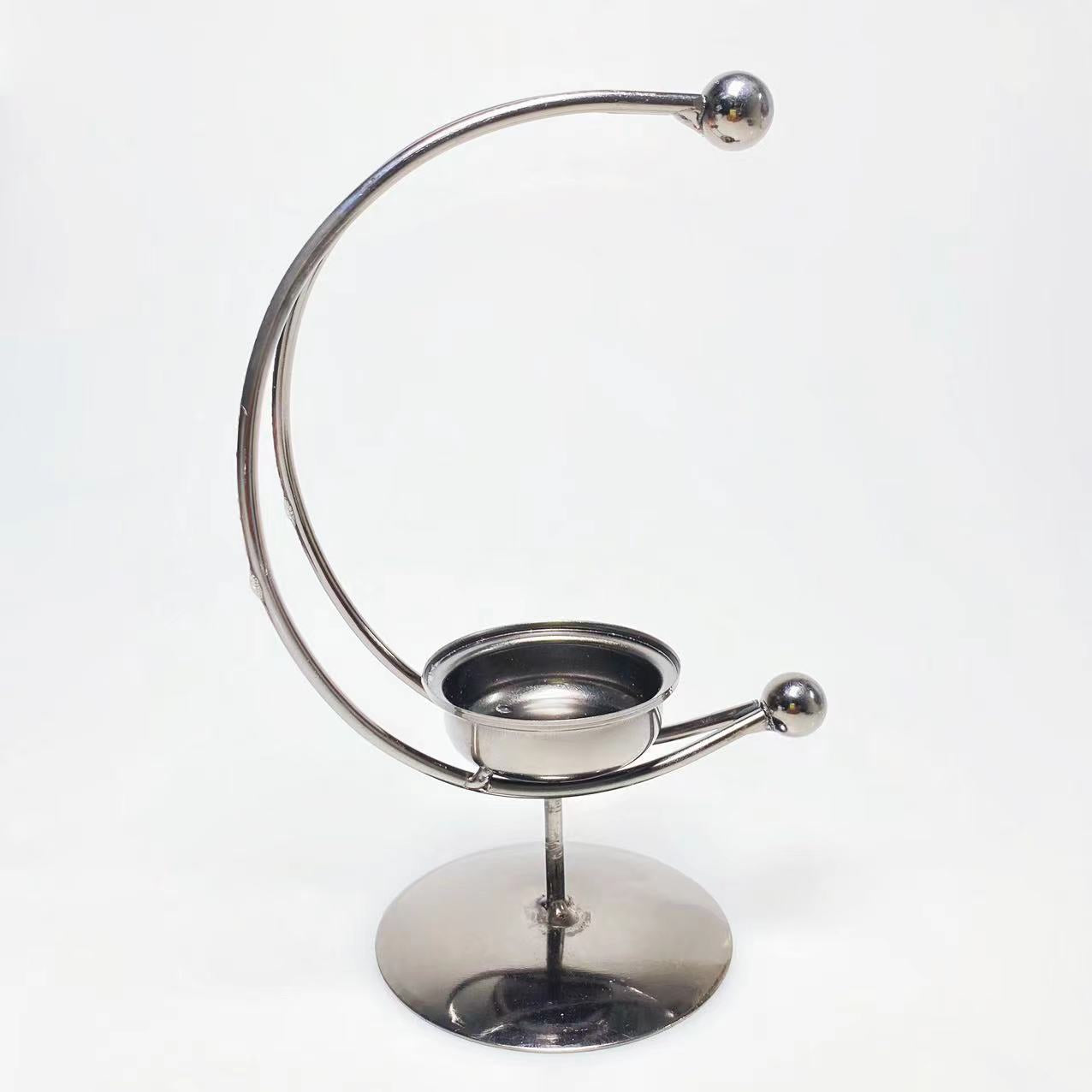 Metal moon candle holder