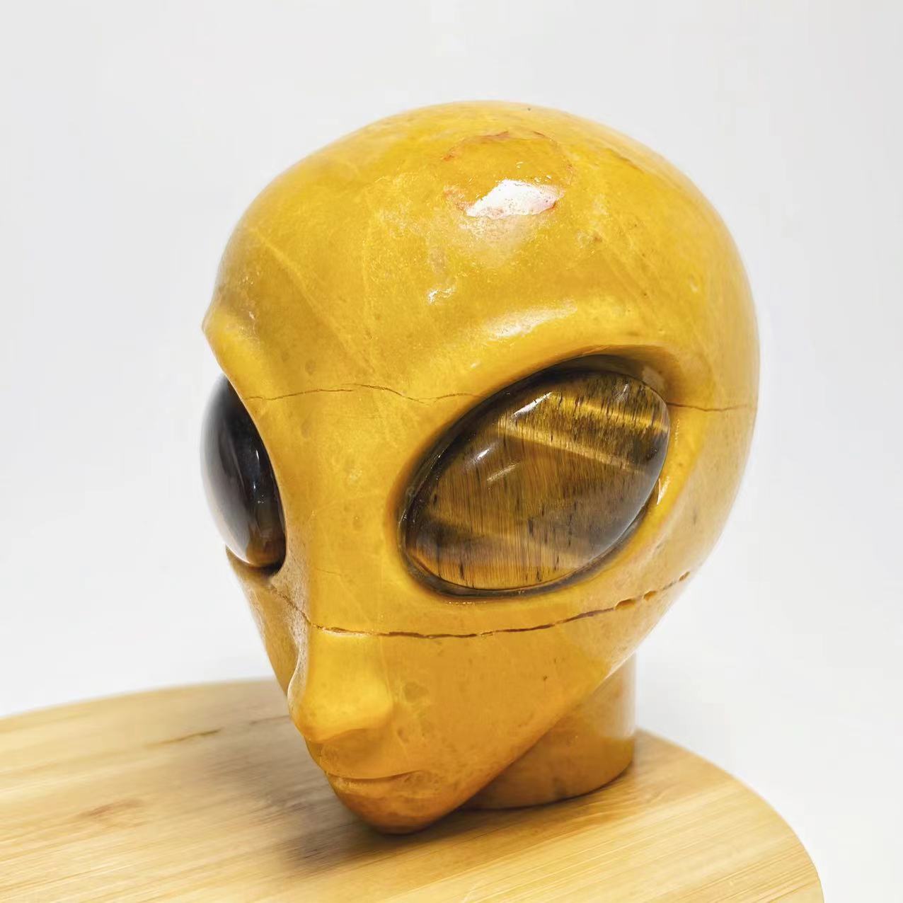 New alien head with tigers eye eyes