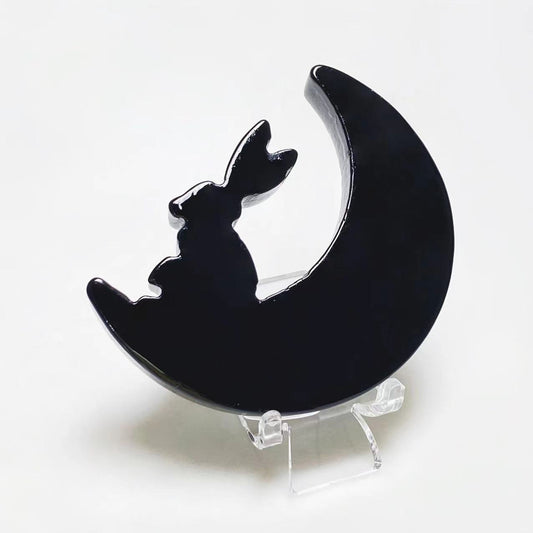 Moon with bunny flat carving