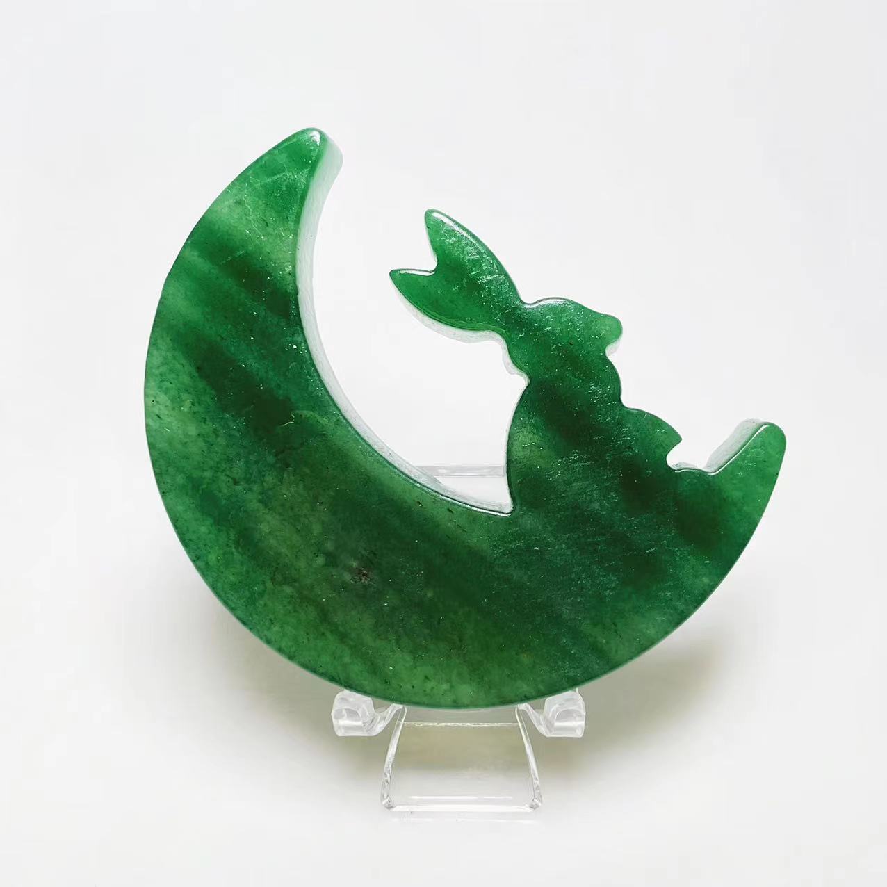 Moon with bunny flat carving