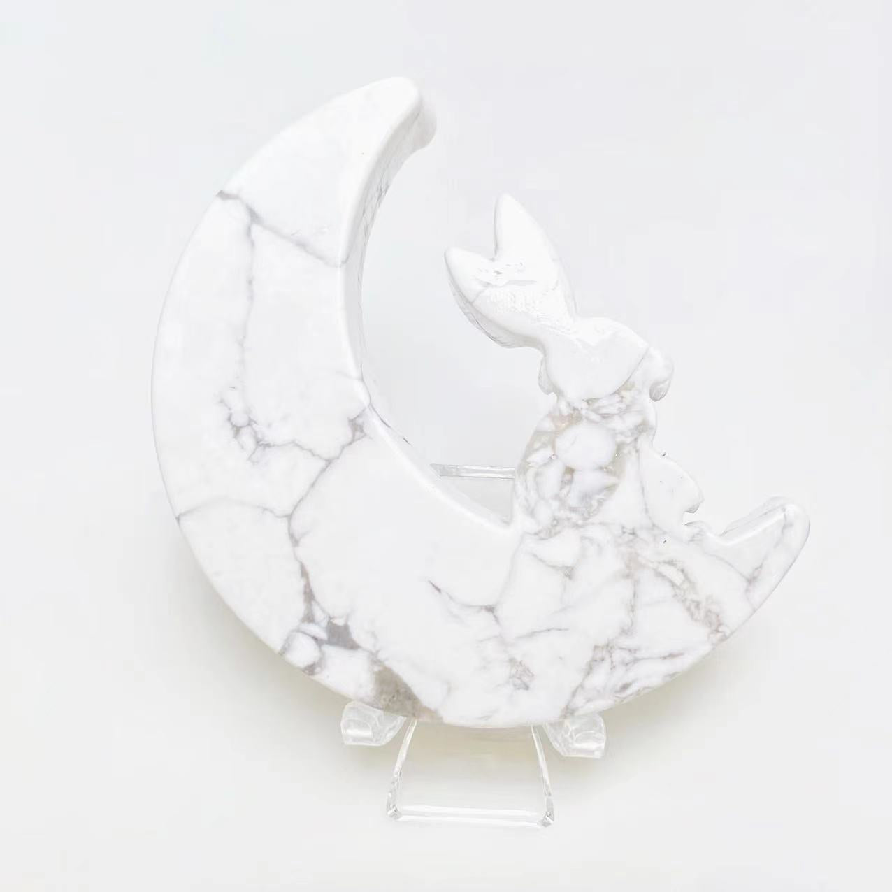 Moon with bunny flat carving