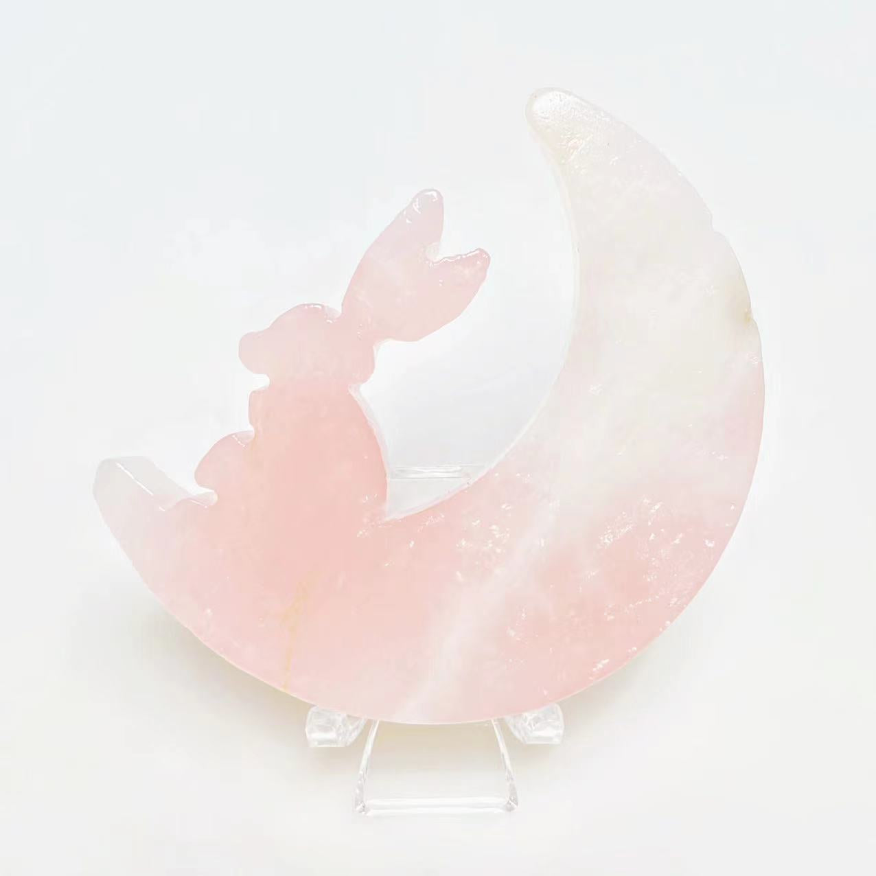 Moon with bunny flat carving