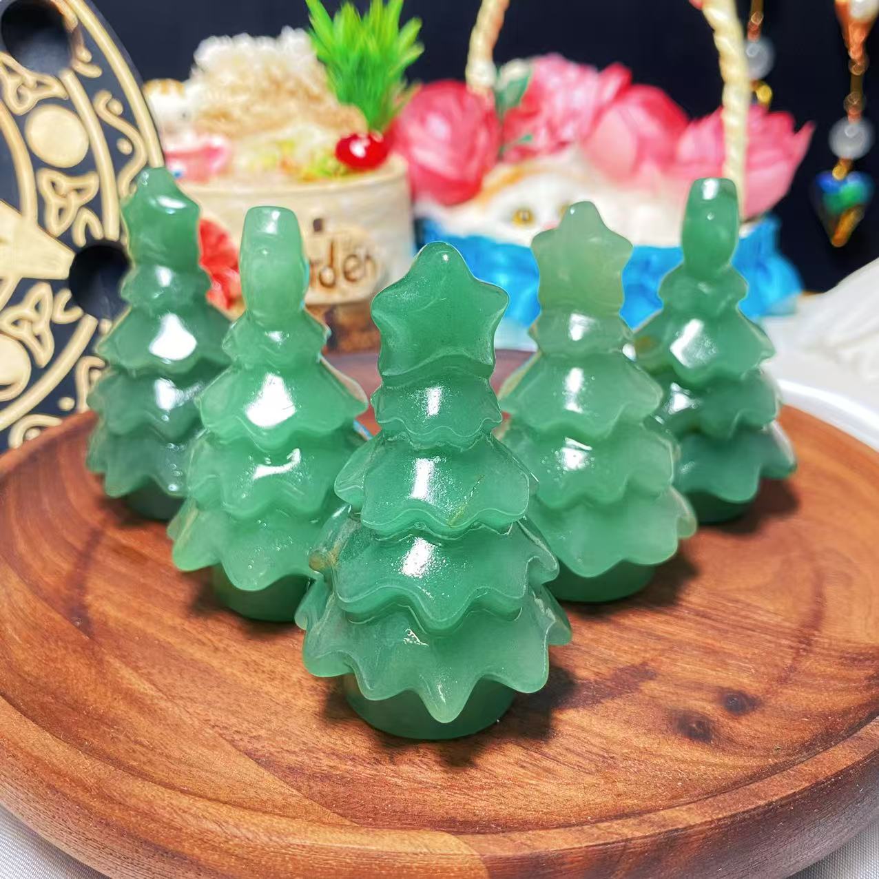 Green Aventurine Christmas Tree