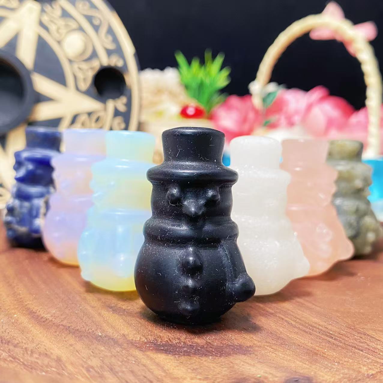 4cm snowman carvings