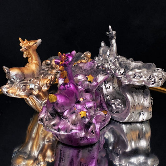 Resin water with deer sphere stand