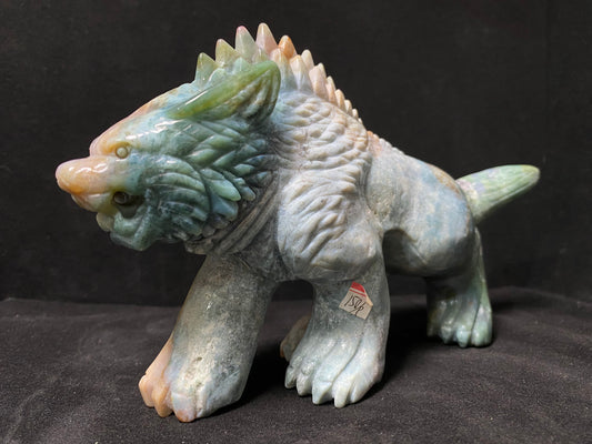 082-Ocean jasper saber-toothed tiger carving#2083
