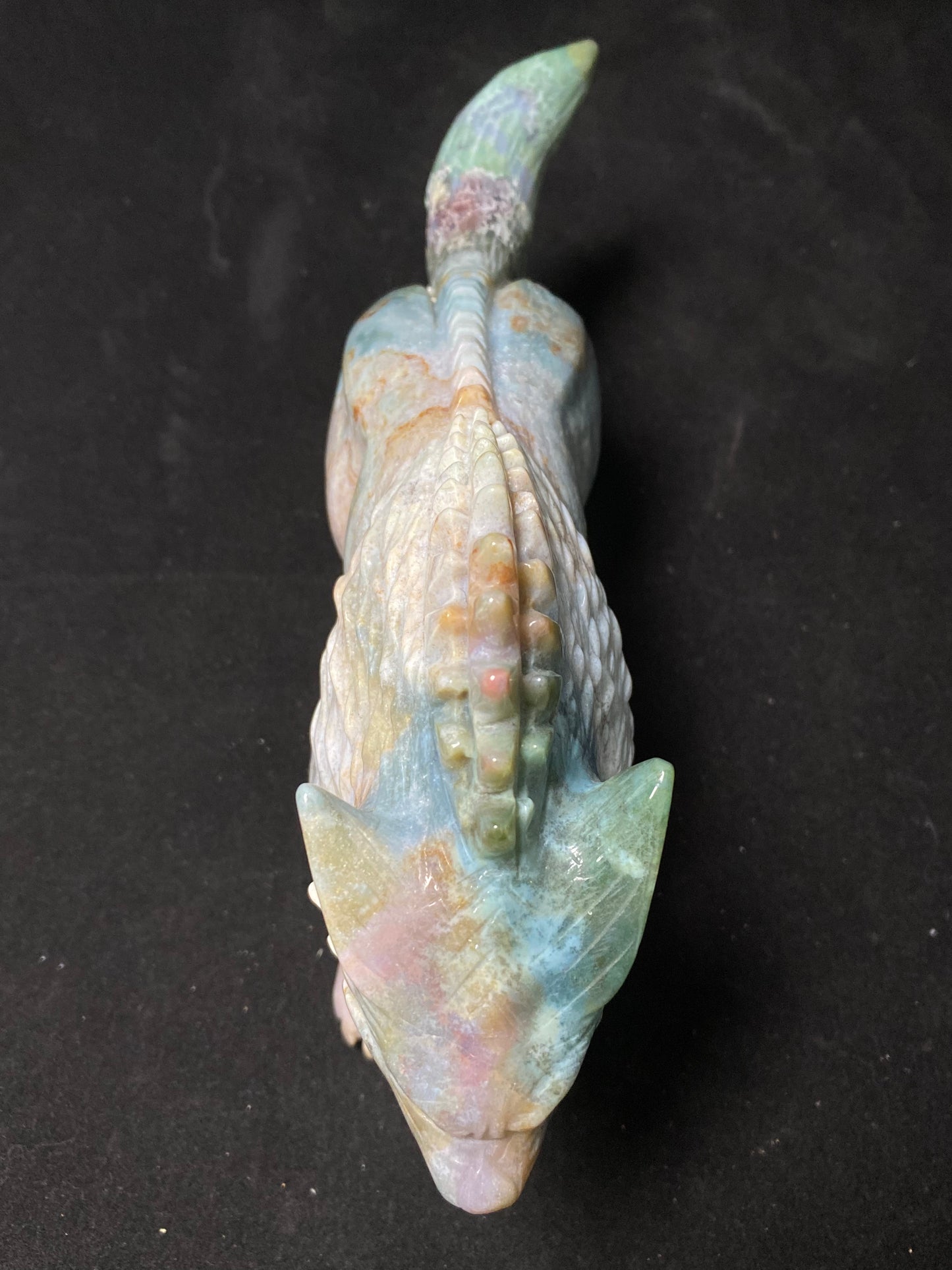 082-Ocean jasper saber-toothed tiger carving#2083