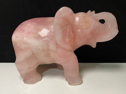 Rose quartz elephant