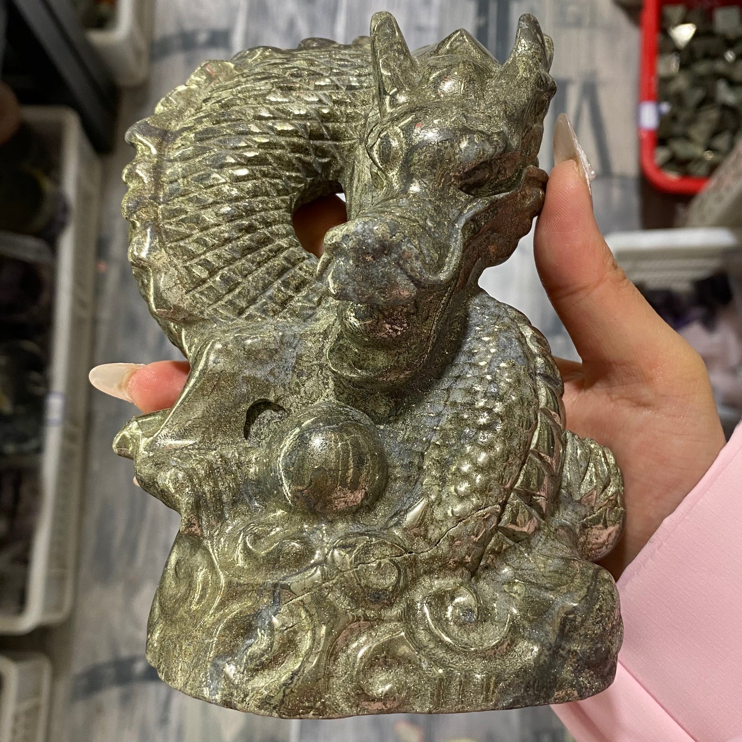 Crystal Chinese Dragon with sphere