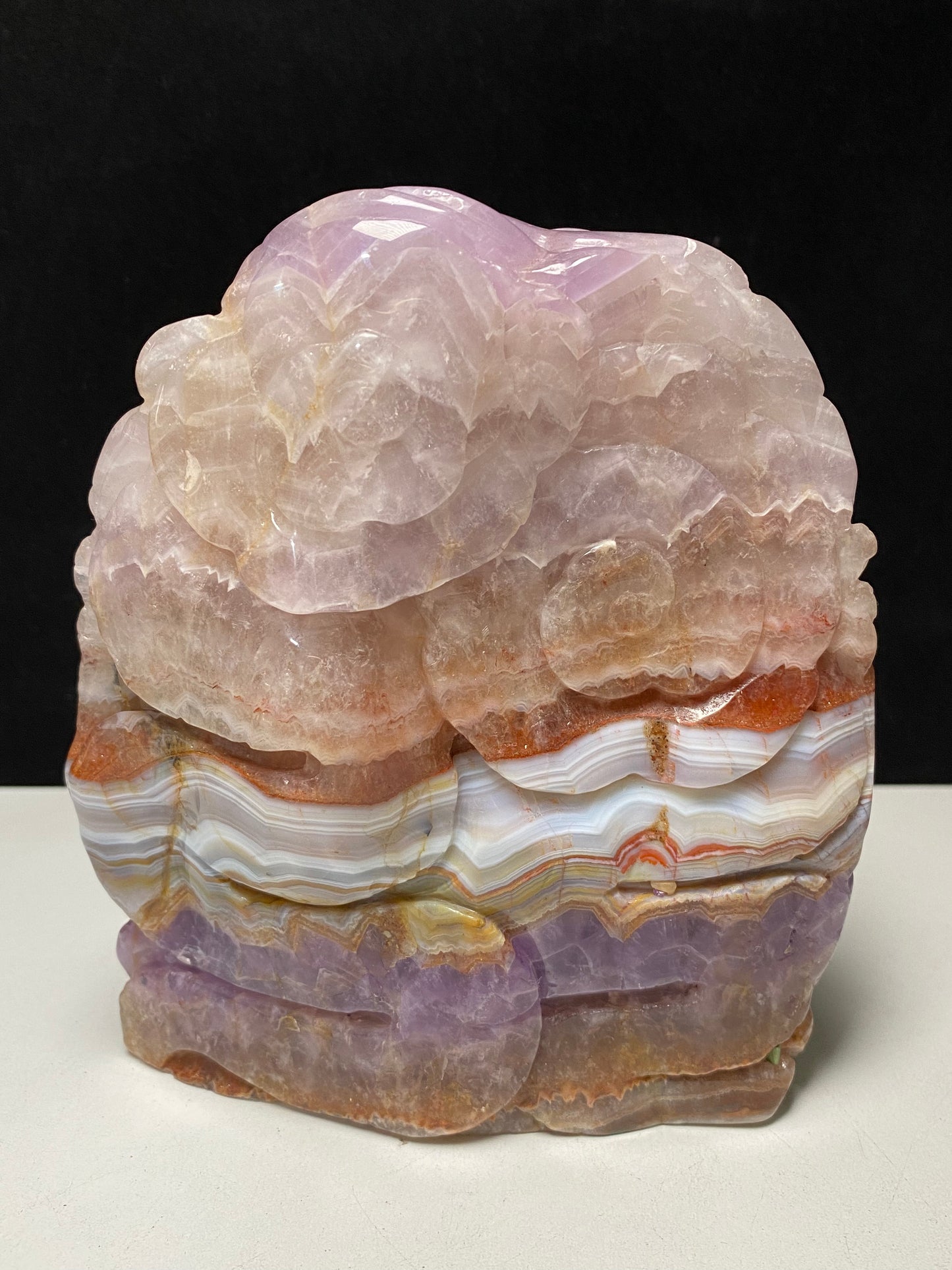095-Amethyst agate Chinese dragon with ball carving#2100