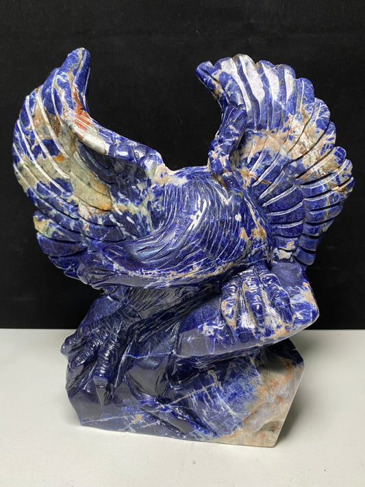 101-Sodalite eagle carving #2254