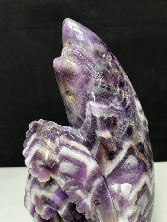 Amethyst shark carving #1890