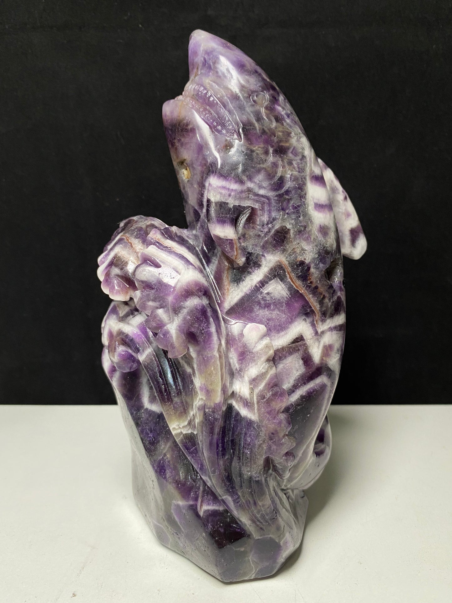 Amethyst shark carving #1890