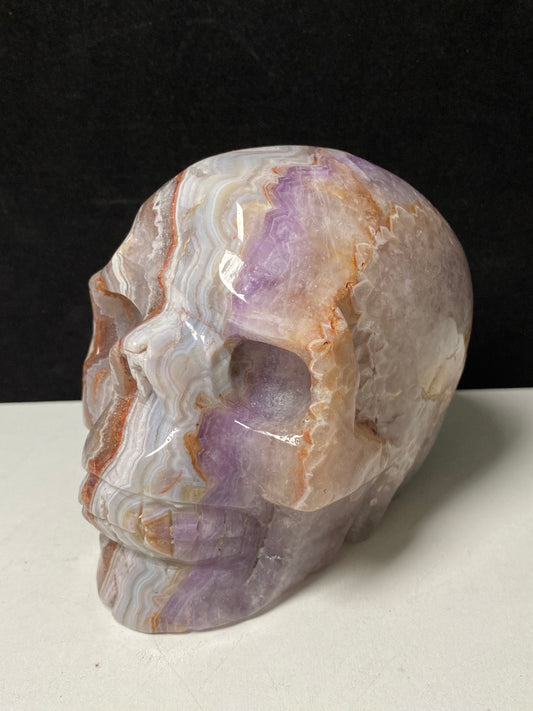 Amethyst agate skull