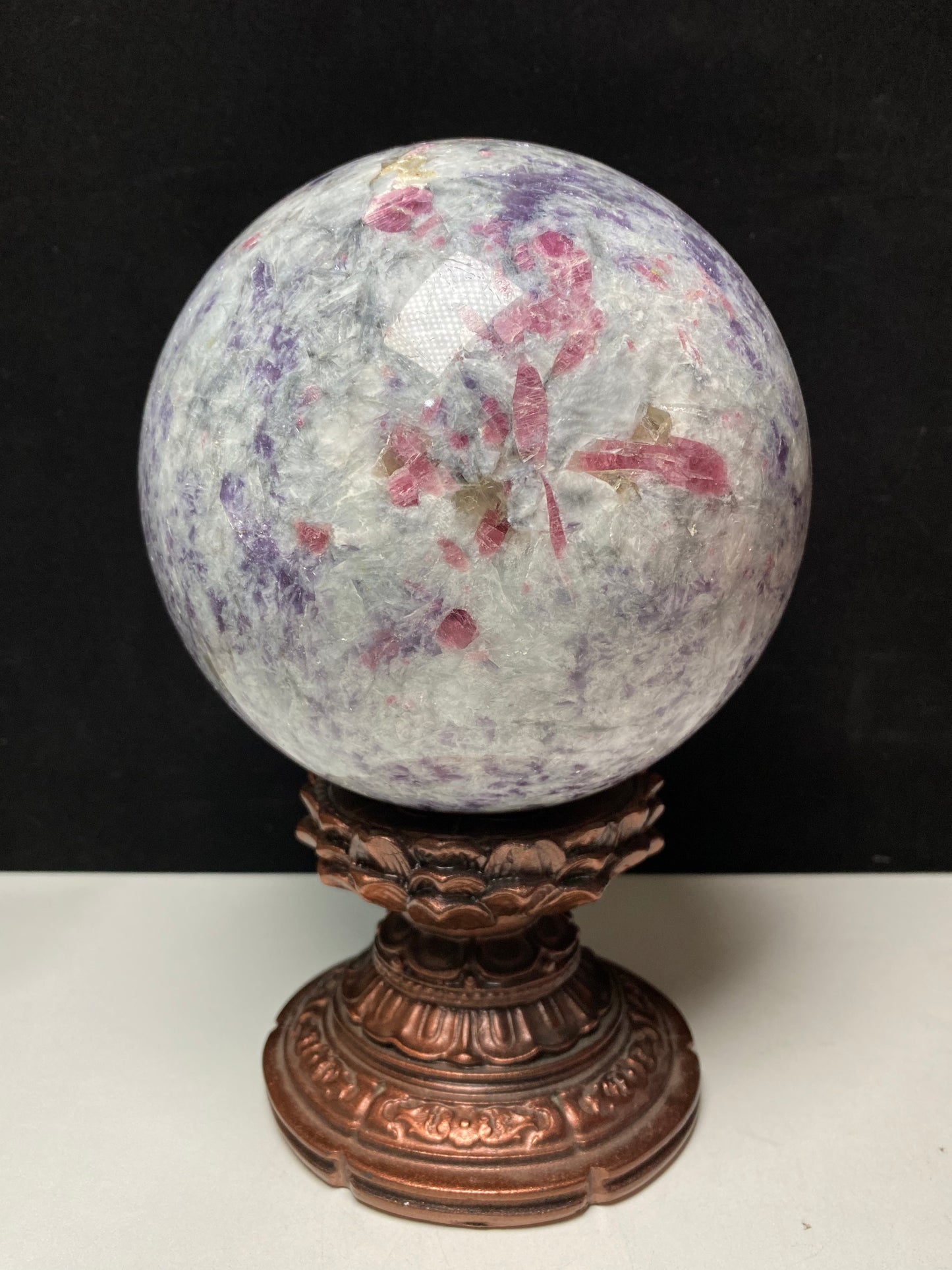 Unicorn stone sphere #4155