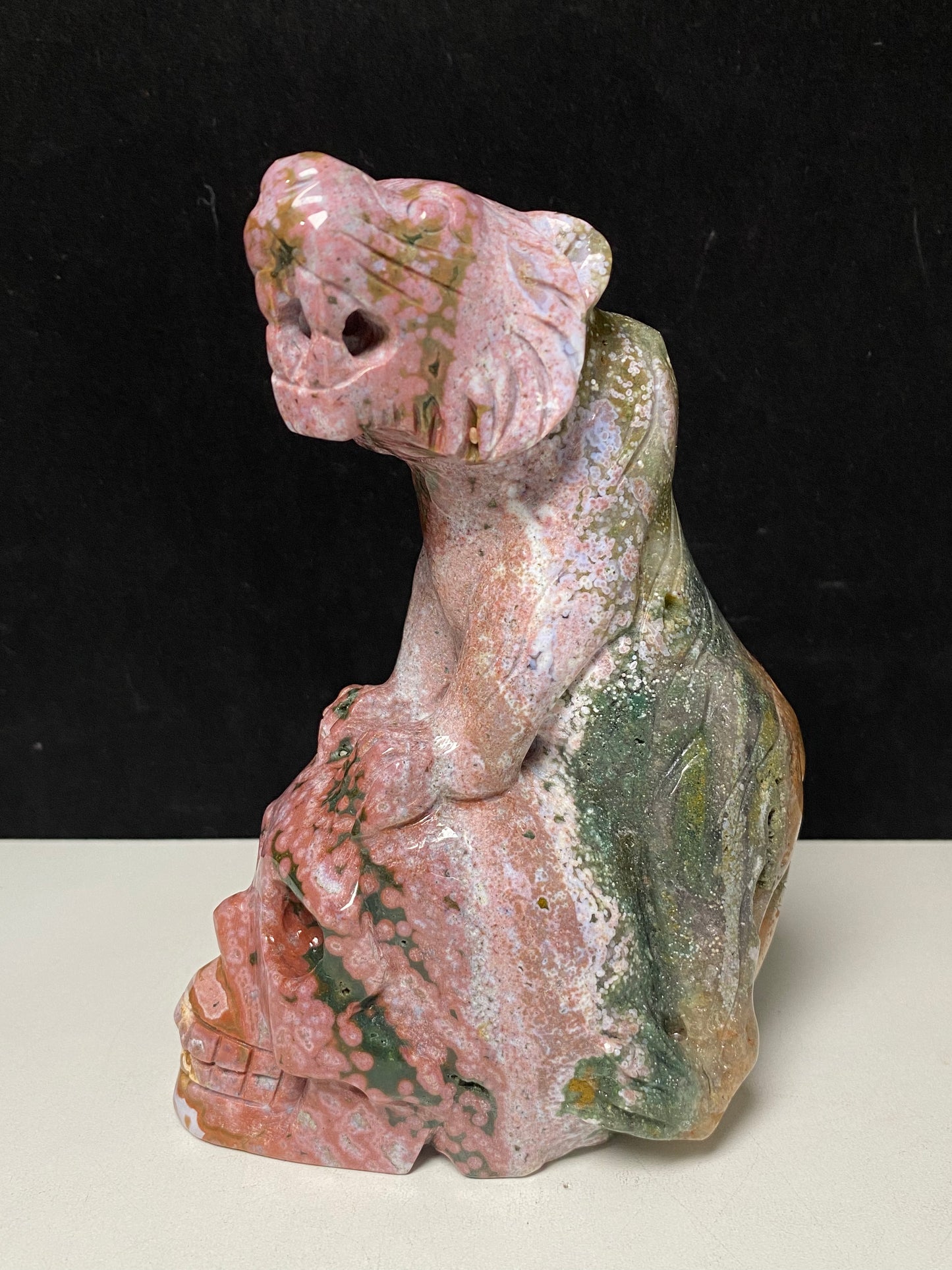 066-Ocean jasper tiger on skull #1088
