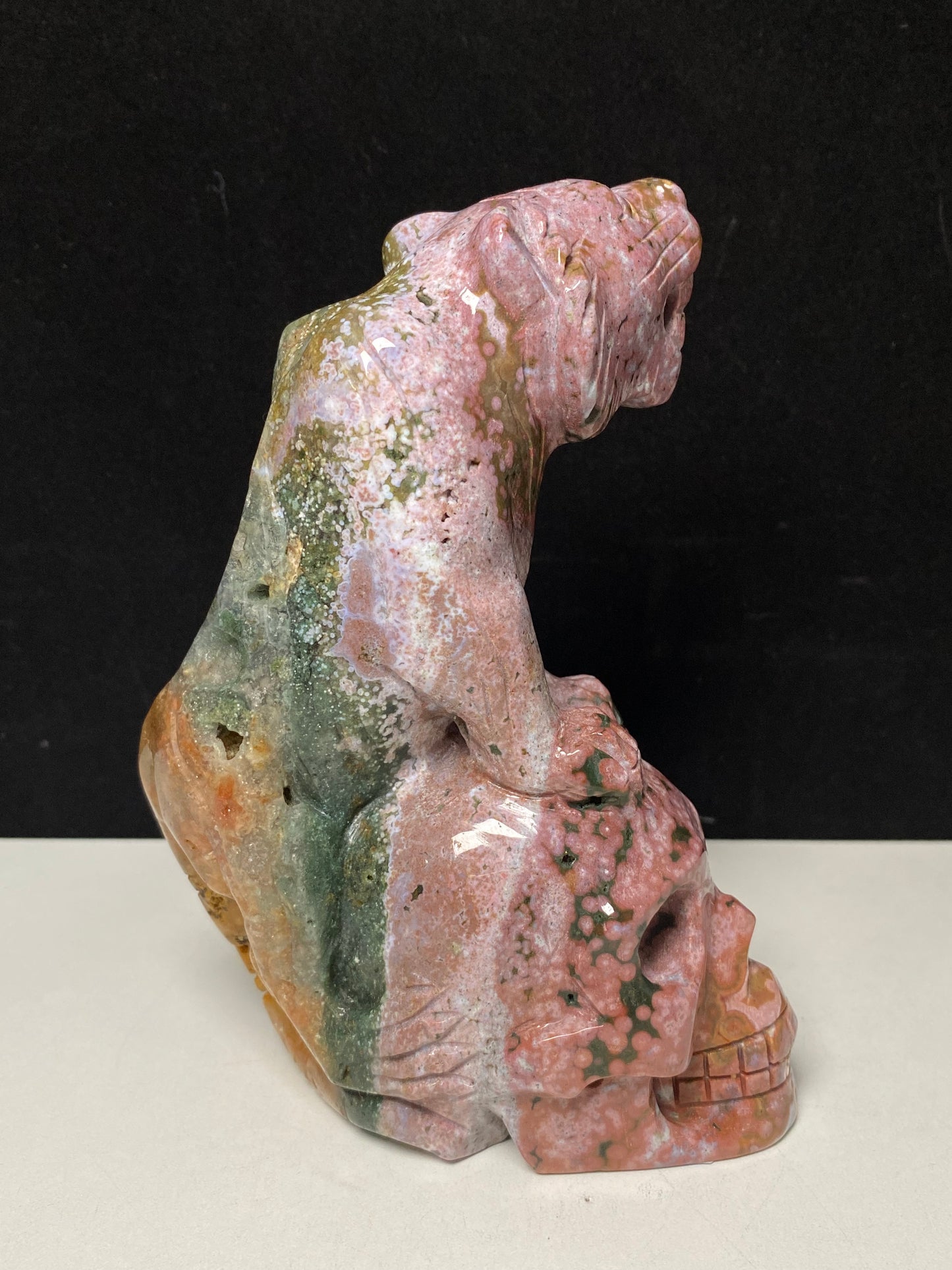 066-Ocean jasper tiger on skull #1088