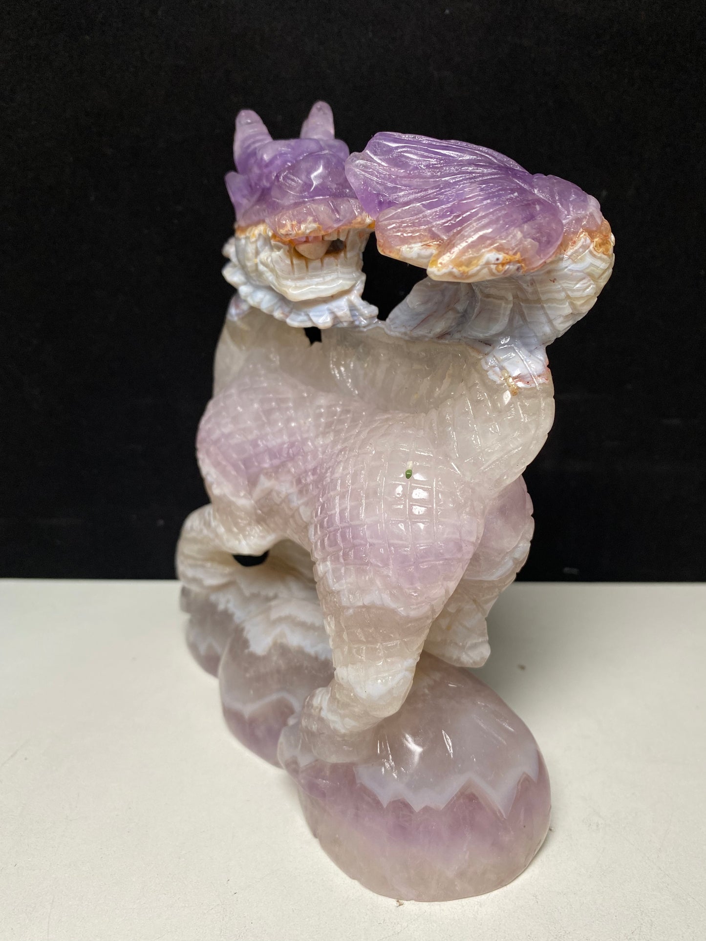 099-Banded amethyst carving #1616