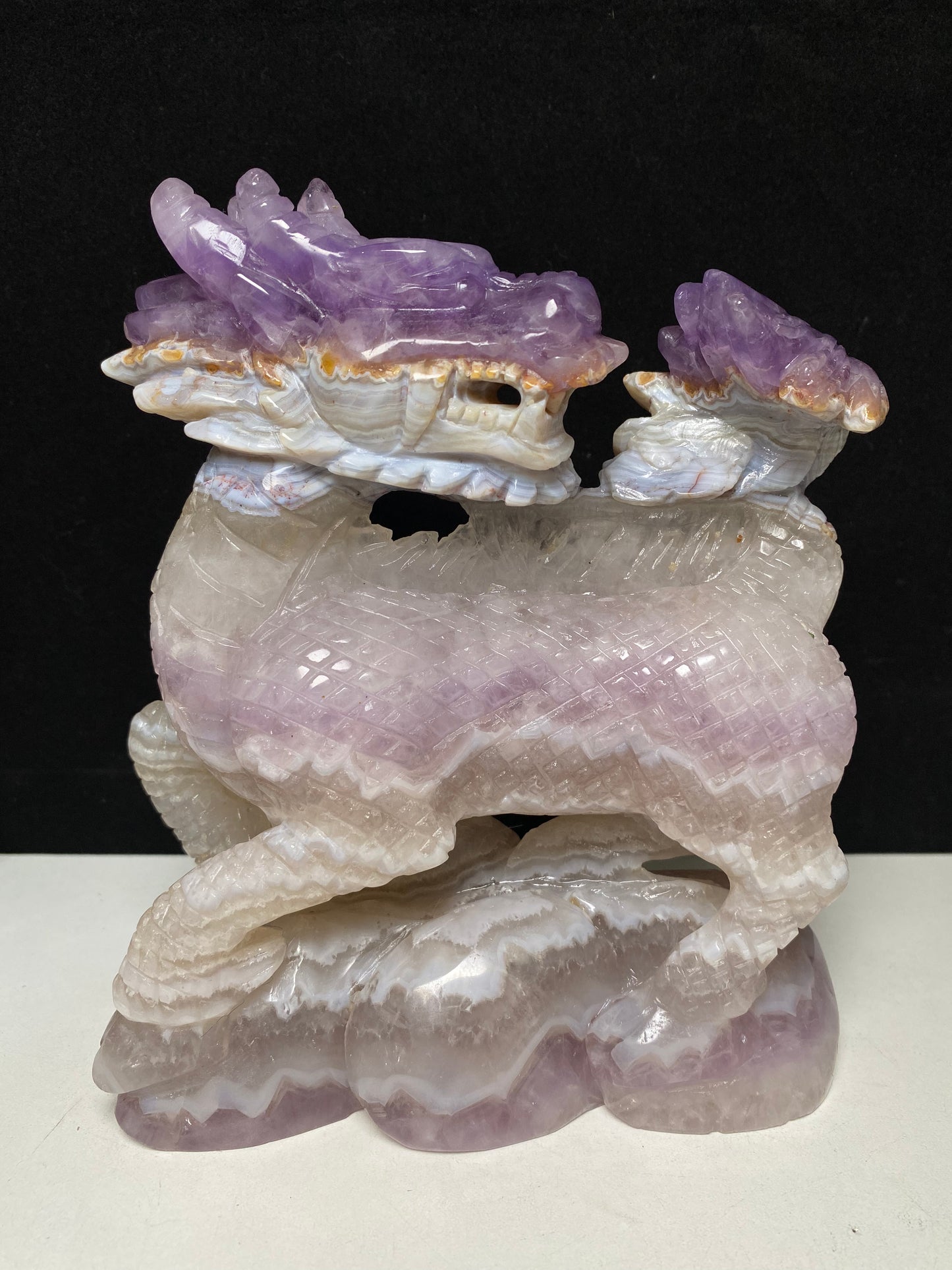 099-Banded amethyst carving #1616