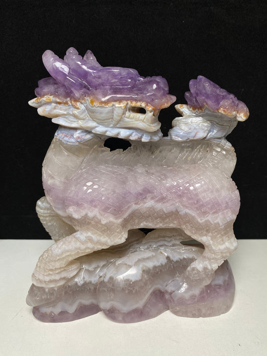 099-Banded amethyst carving #1616