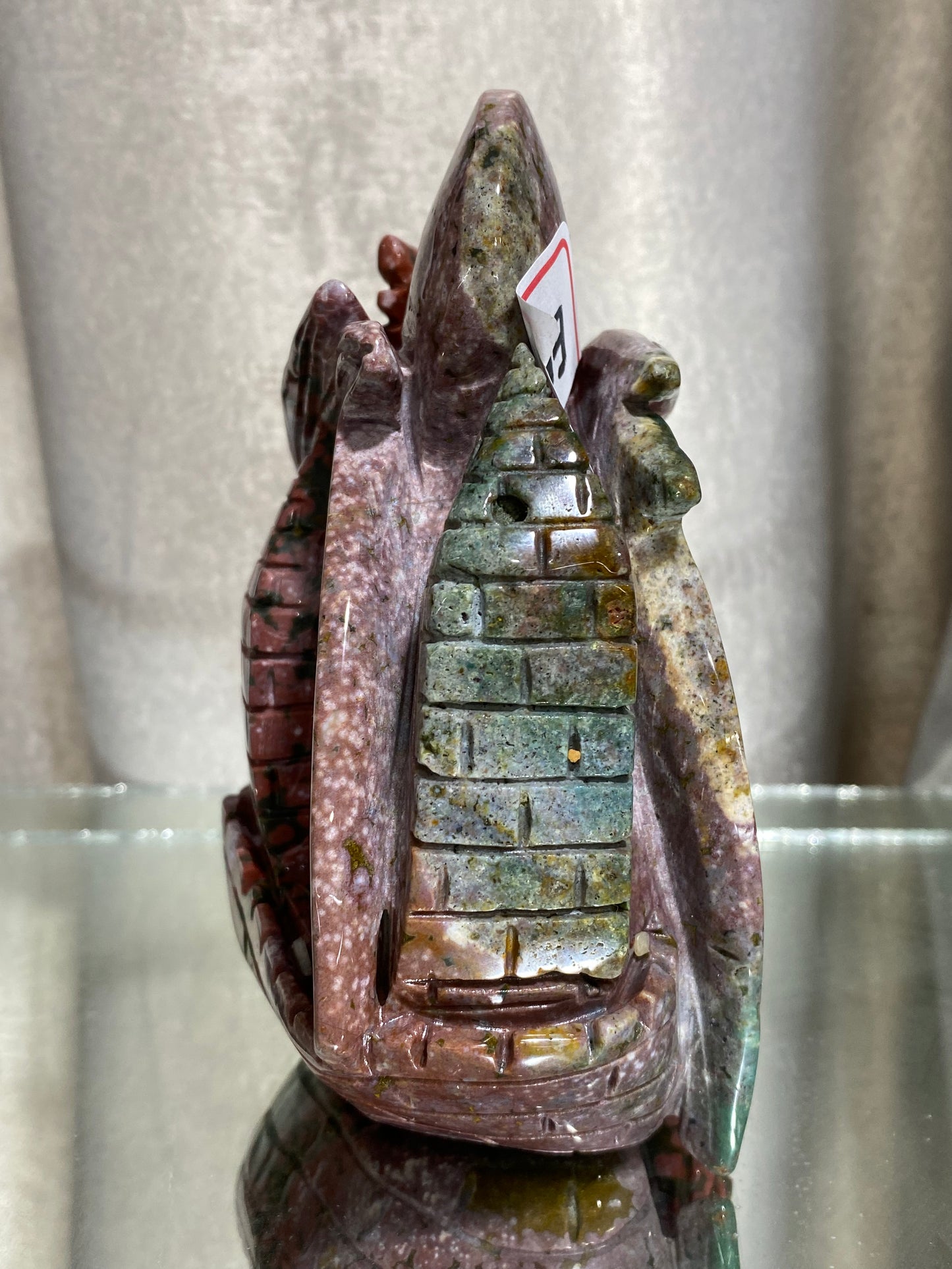 059-Ocean jasper flying dragon on castle #1849