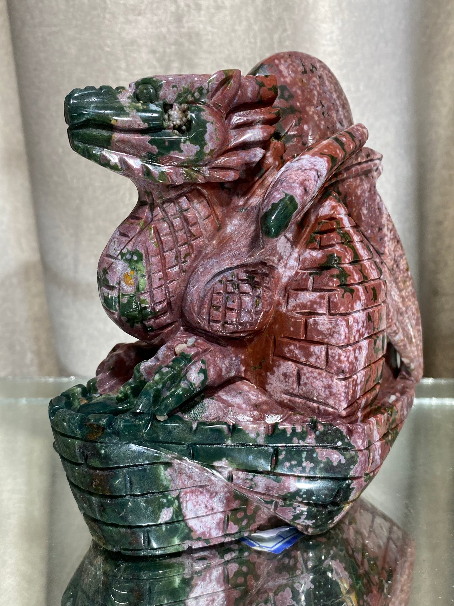 059-Ocean jasper flying dragon on castle #1849