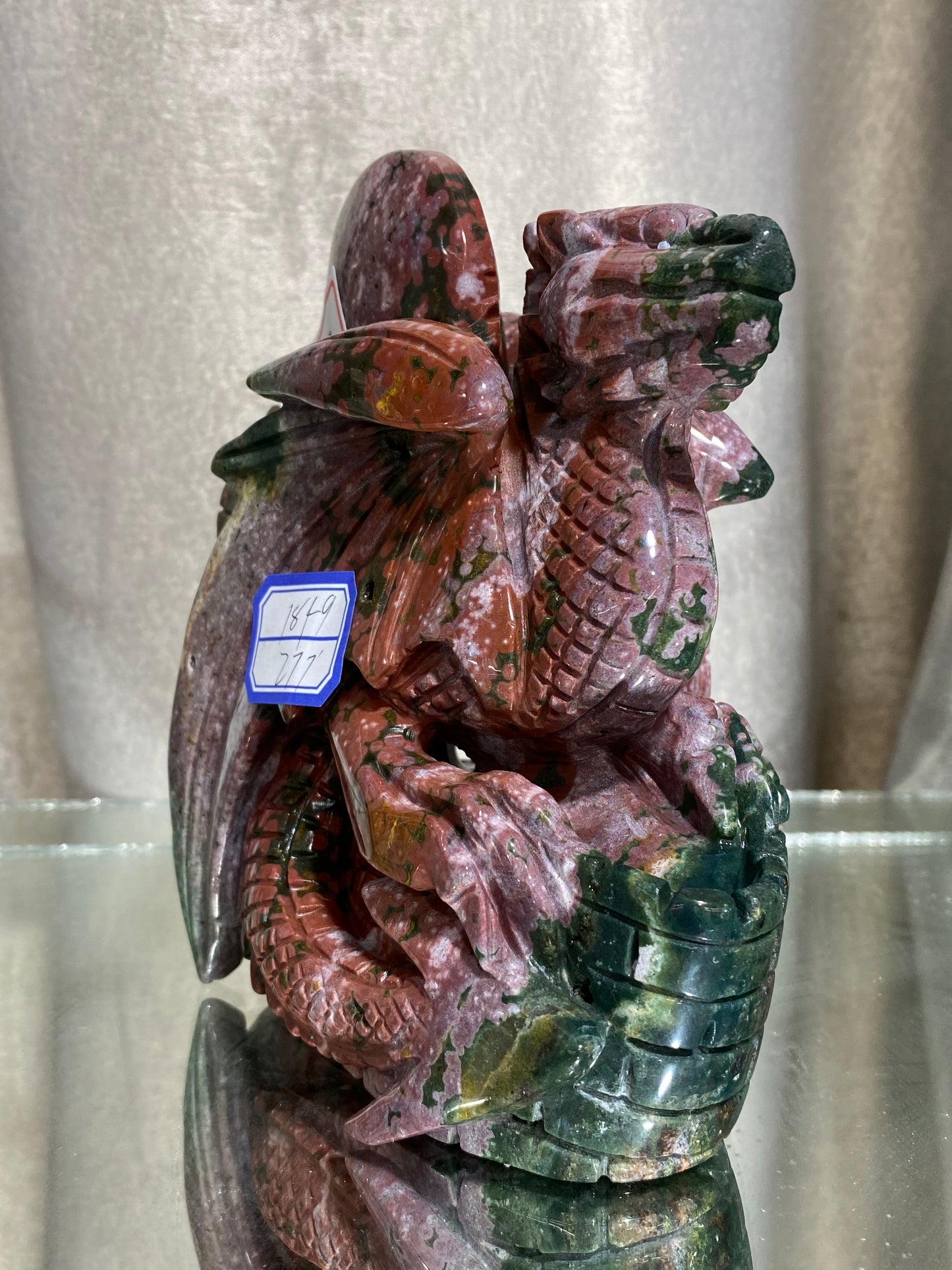 059-Ocean jasper flying dragon on castle #1849
