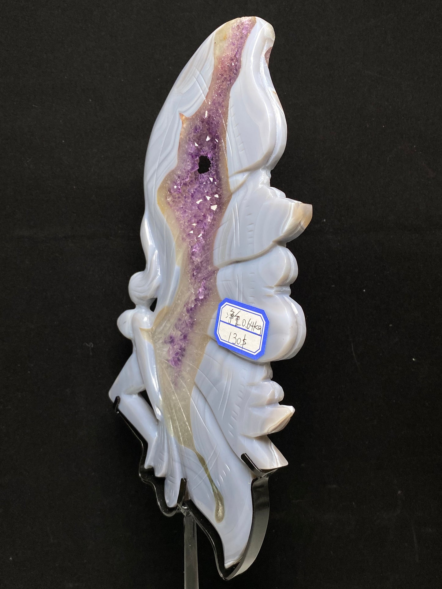 Amethyst agate fairy with stand