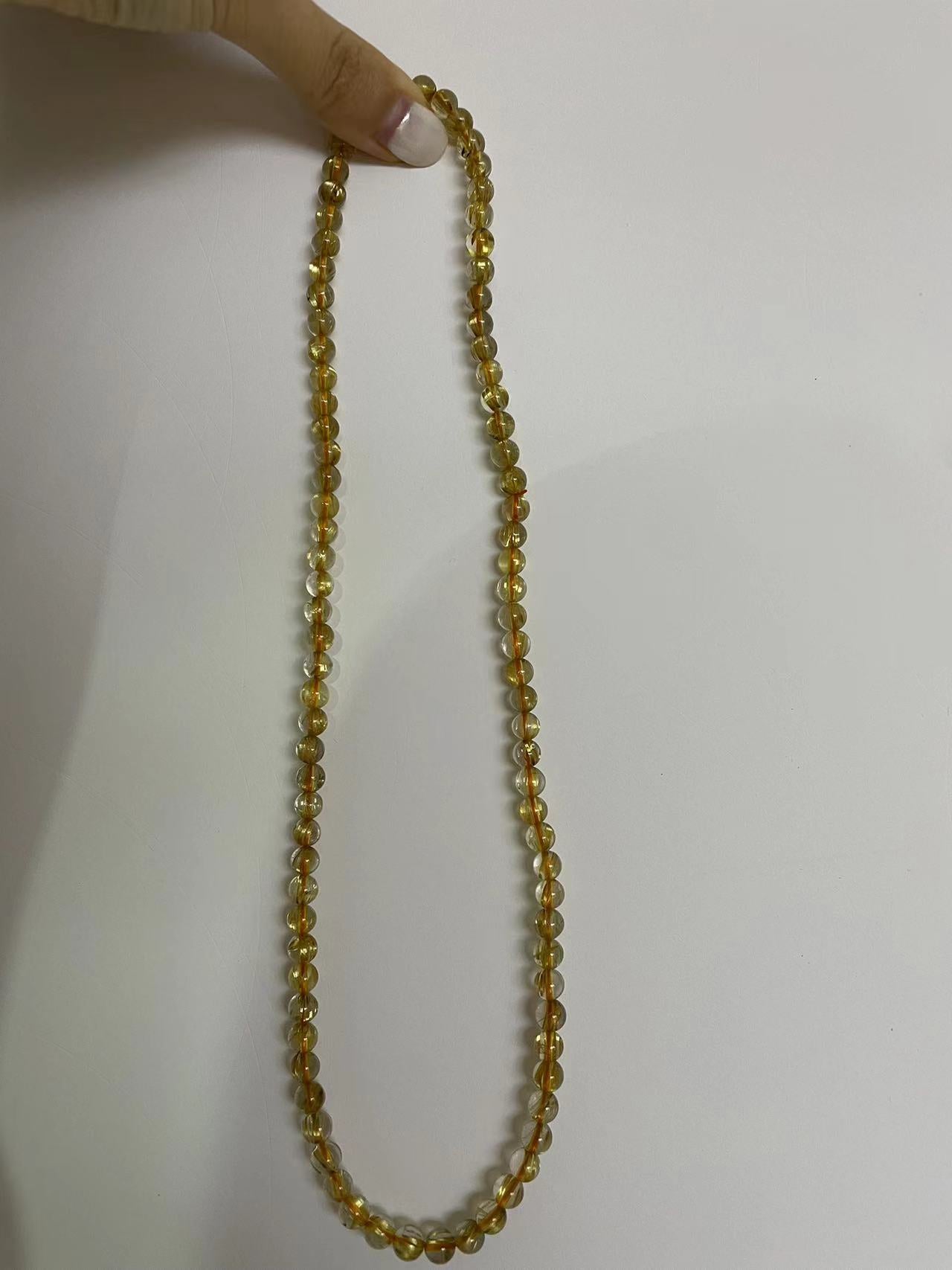 rutilated quartz necklace 5-6mm
