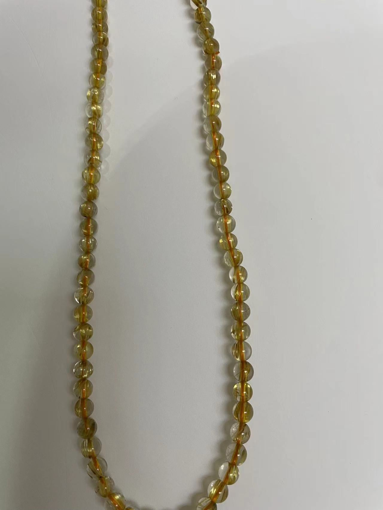 rutilated quartz necklace 5-6mm