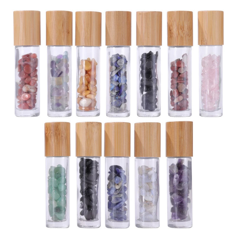 Crystal Chips Perfume Bottle wooden