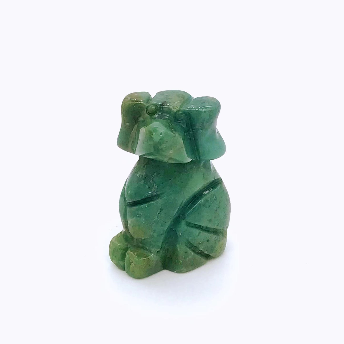 Crystal dog carvings of different materials