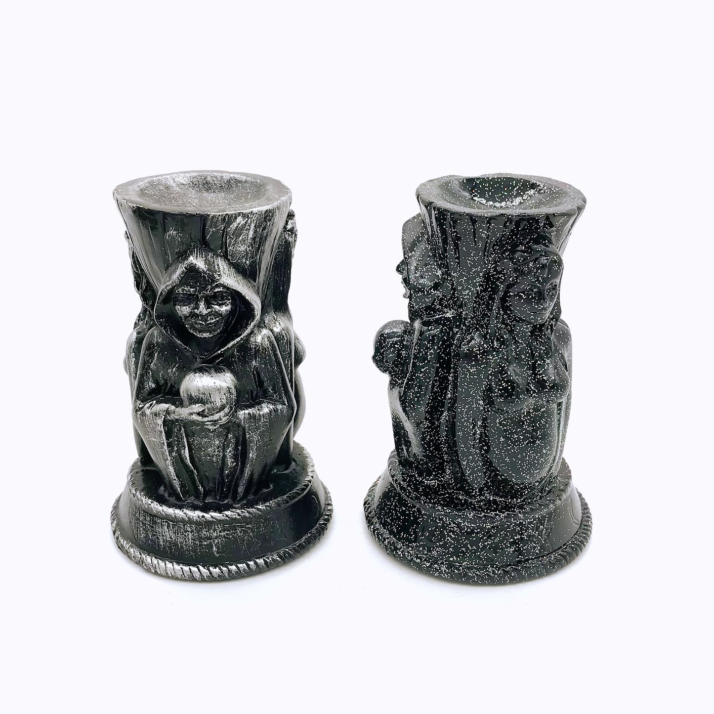 Crystal resin witch sphere stand