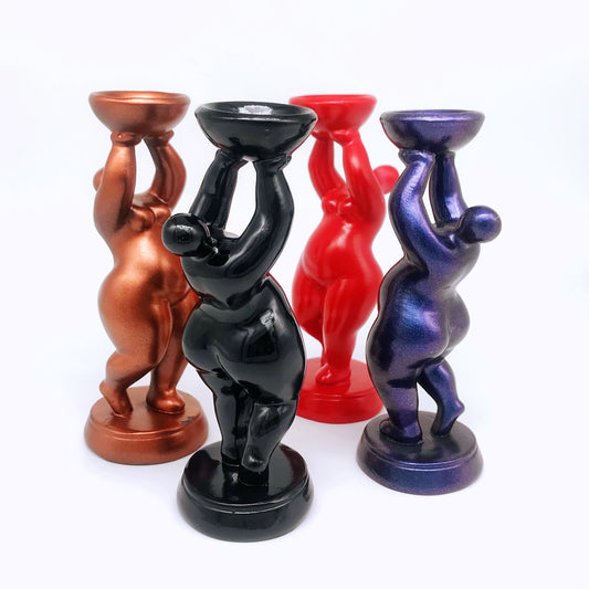 Crystal resin fat standing woman sphere stands
