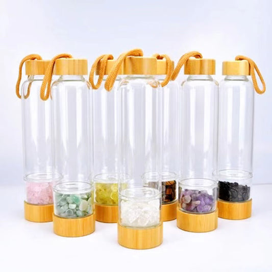Wooden glass chips bottle