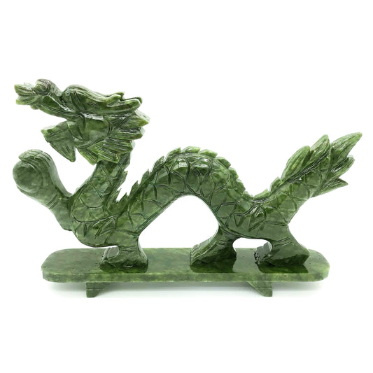 Green jade chinese dragon carving