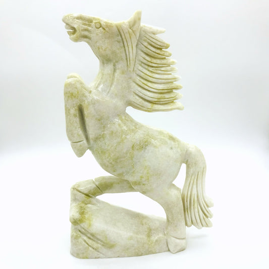 Green jade horse carving