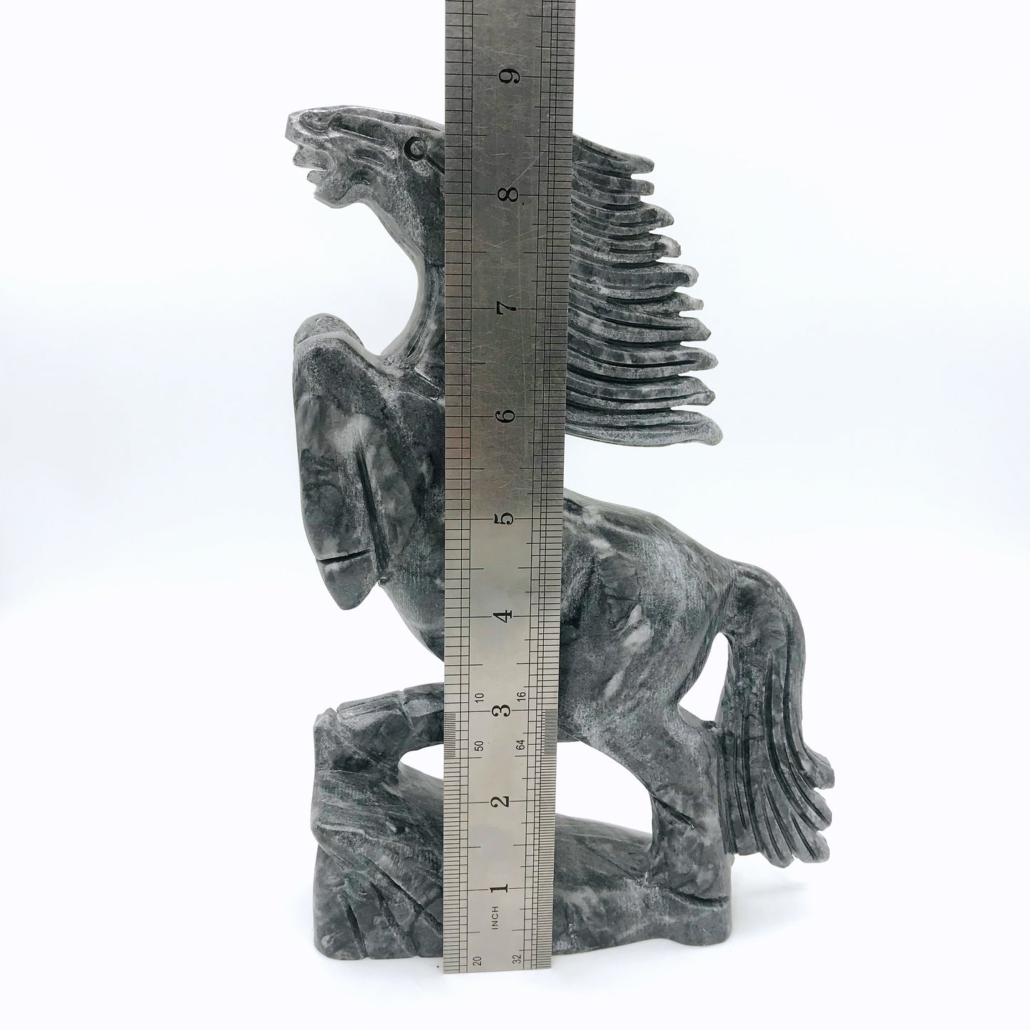 Black jade horse carving