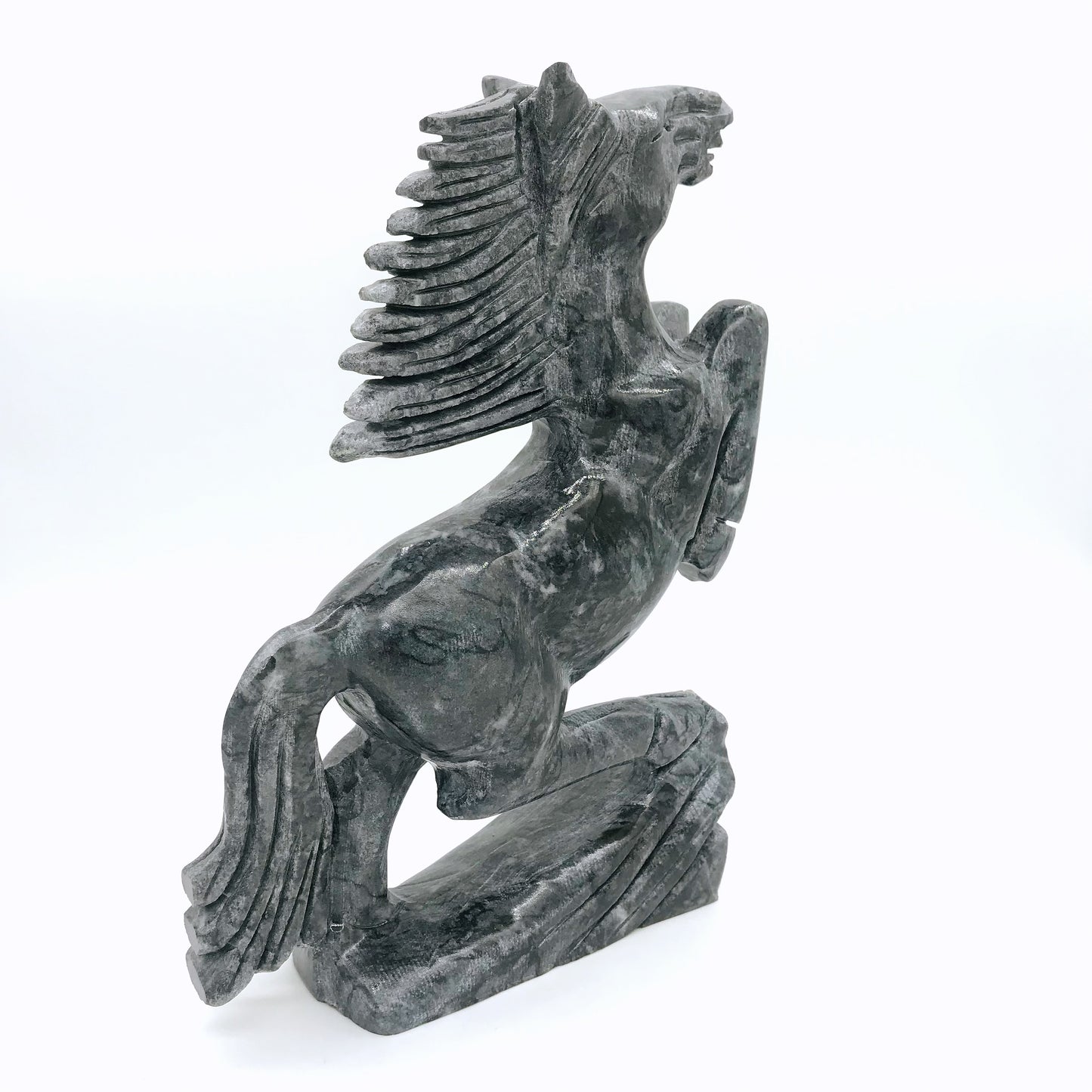 Black jade horse carving