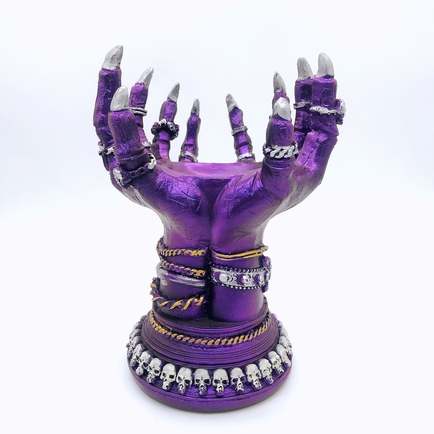 Resin wizard hand sphere stand