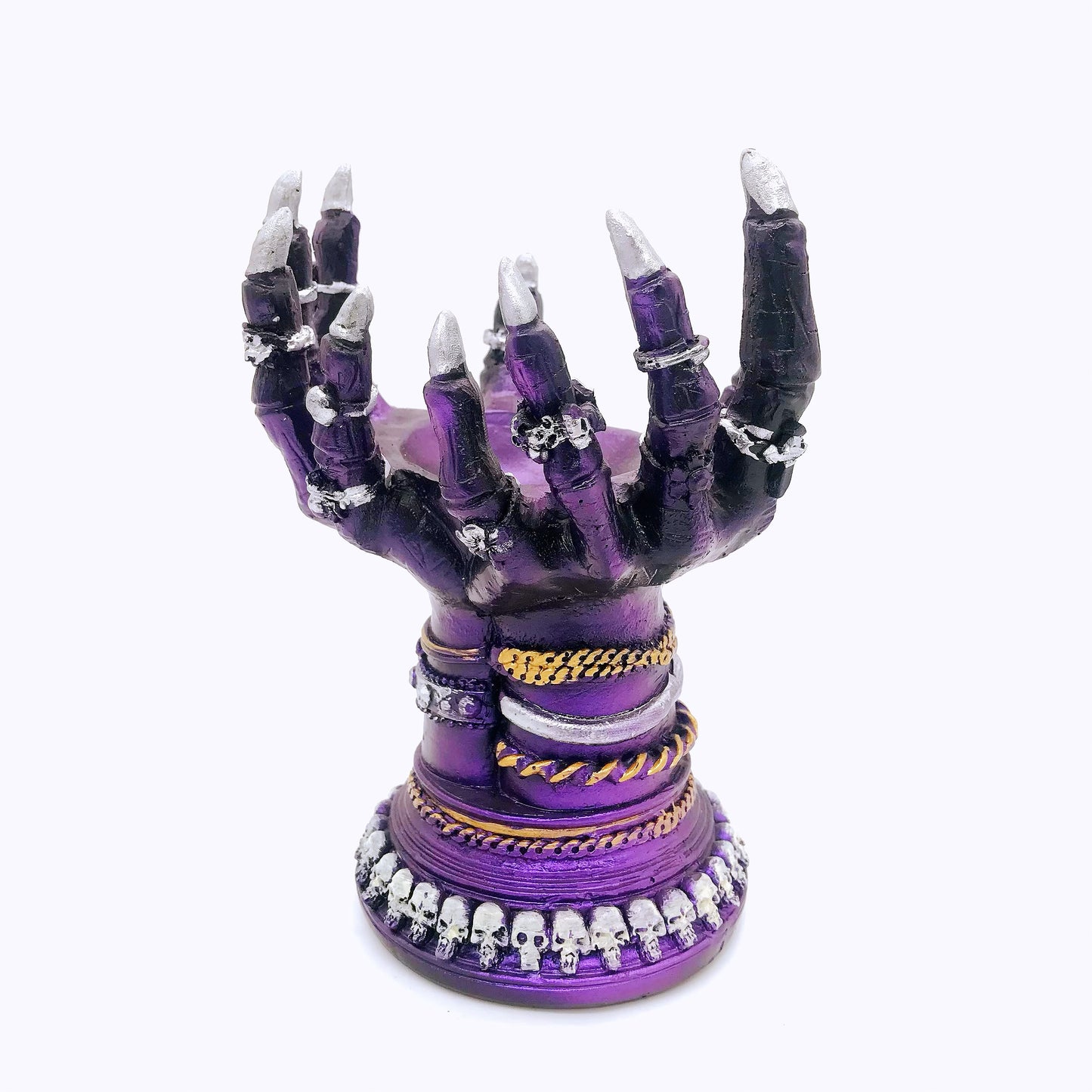 Resin wizard hand sphere stand