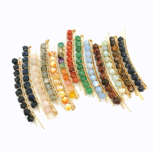 Crystal facets hair pin