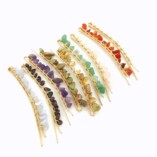Crystal chips hair pin