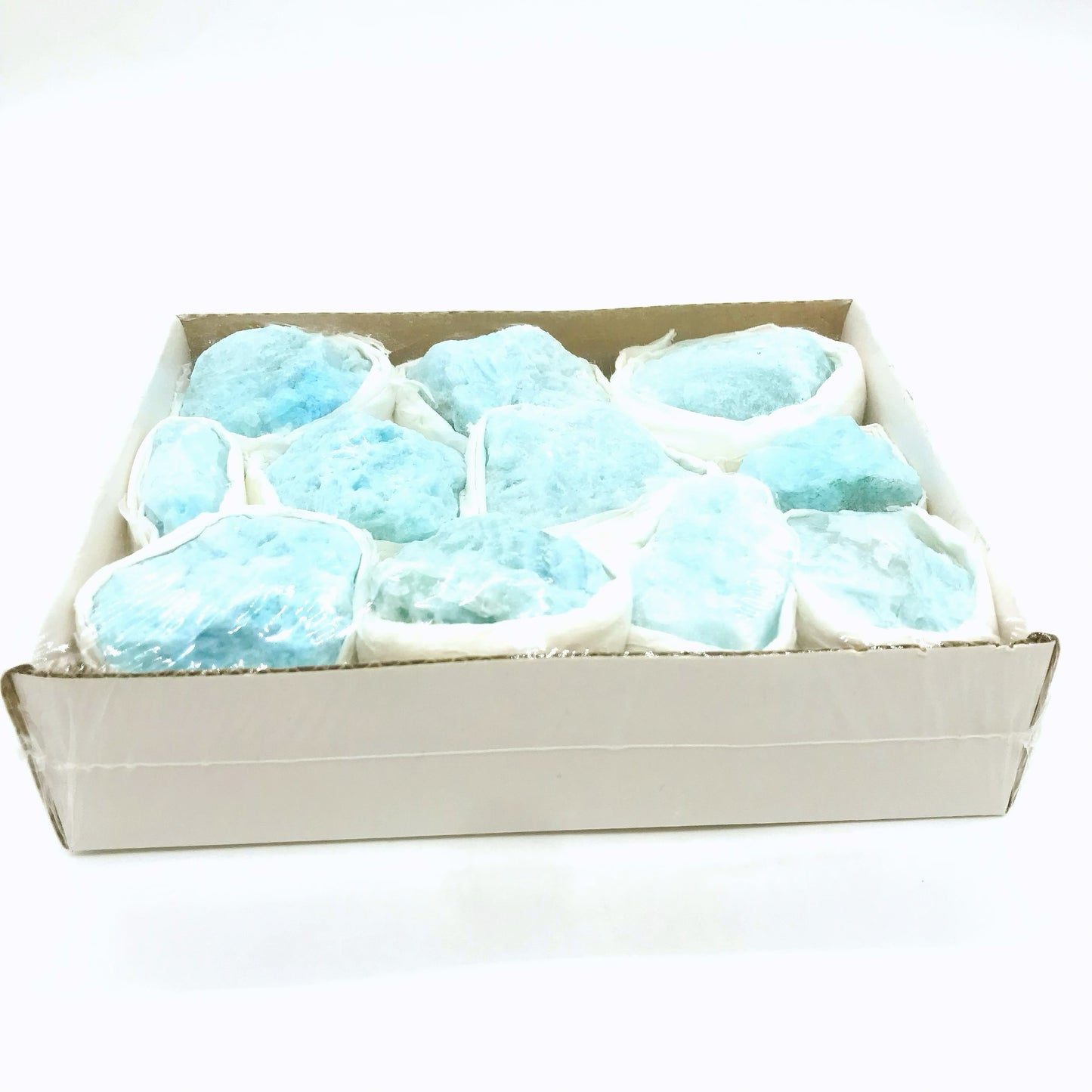 Blue aragonite raw stone box